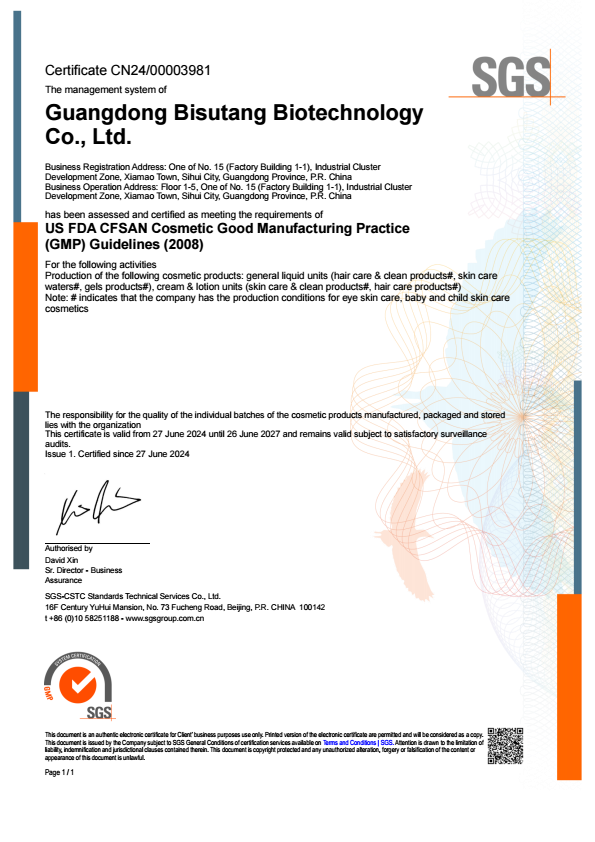 BISUTANG GMP certificate document
